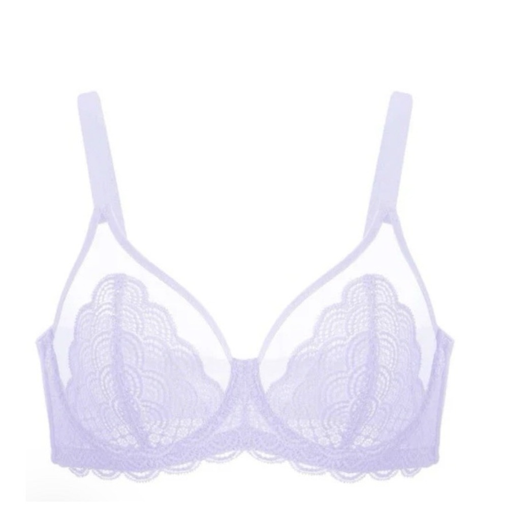 HSIA Lilac Mermaid Scales Lace Underwire Bra Full Coverage Women Size 44DD NWT